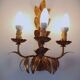 Vintage Italian Florentine wall light in gilded bronze from the 1970s.