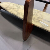 Coffee table wood and marble Hugues Poignant