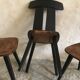 Set of 4 vintage brutalist chairs in beech 1960's