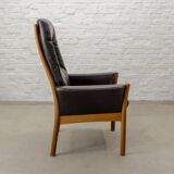 G-Möbel Chocolate Brown Leather Scandinavian Lounge Chair, Sweden, 1960s.