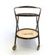 Vintage ebonized beech serving cart with oriental print, italy