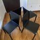 Set of 4 Bontempi Alice chairs – genuine black leather – Italian design