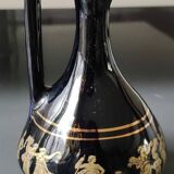 Small cobalt blue collectible greek vase/decor life scenes from greek mythology hand painted in 24c fine gold. 12 x 8 cm