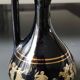 Small cobalt blue collectible greek vase/decor life scenes from greek mythology hand painted in 24c fine gold. 12 x 8 cm