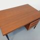 Vintage modernist double-sided desk in mahogany and black metal from the 1960s