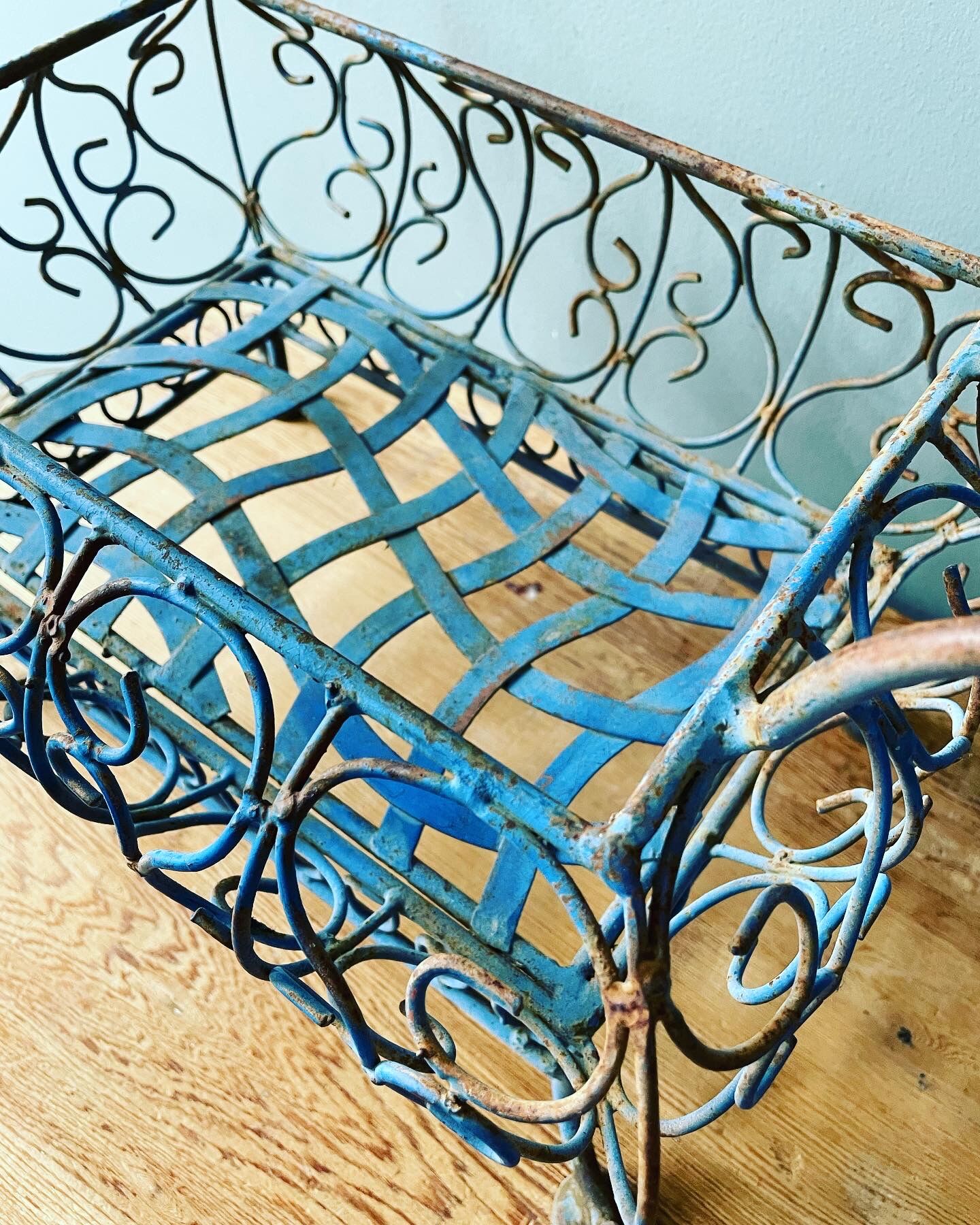 Decorative wrought iron basket