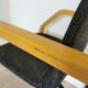 Vintage Beech Wood Dining Chair: 1970s Space Age Black Fabric
