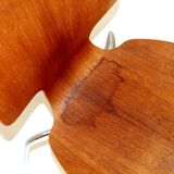 Set of 4 teak and metal chairs, Denmark, 1950