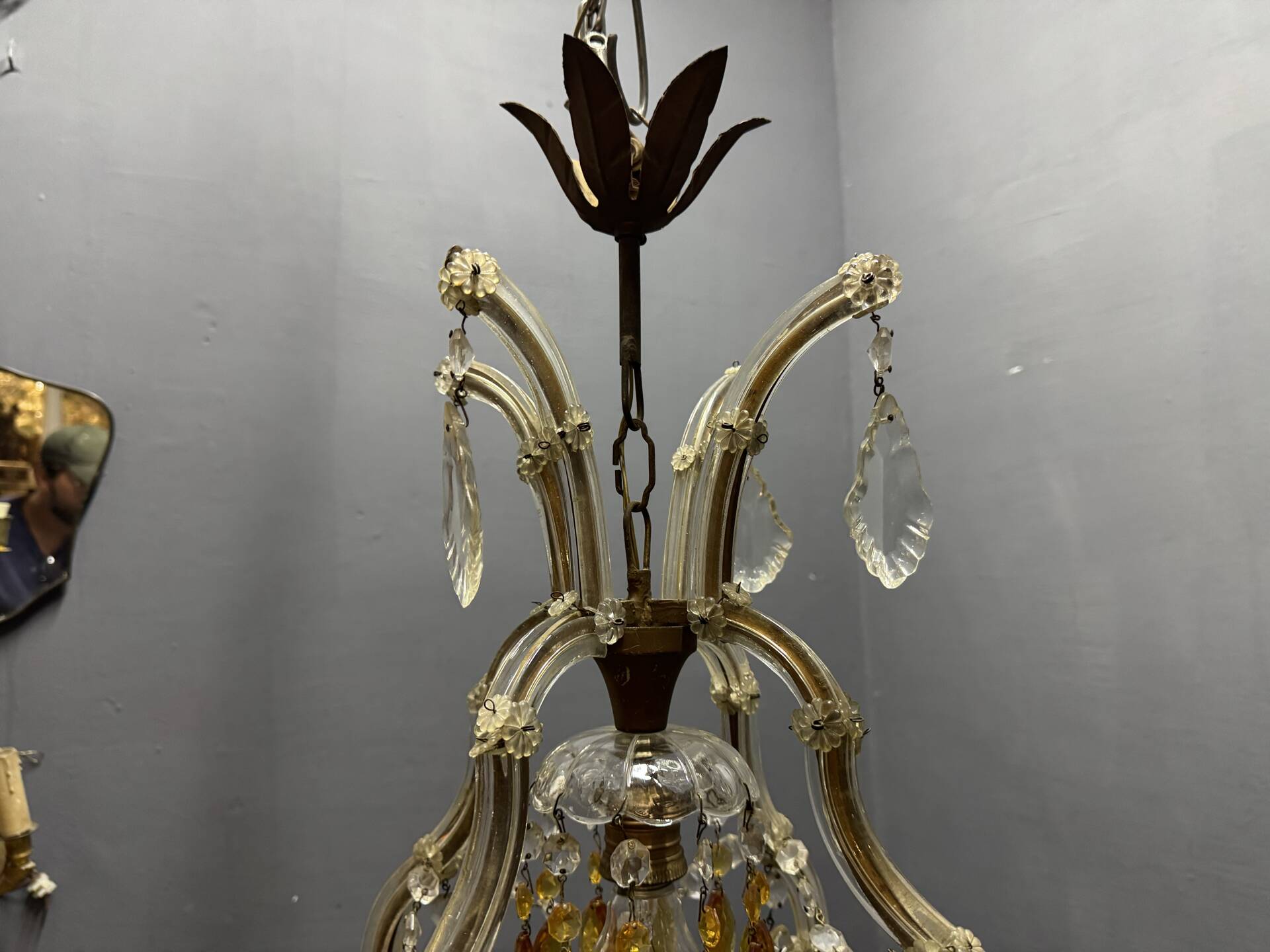 Crystal Italian Maria Teresa Light Pendant  1950’s 