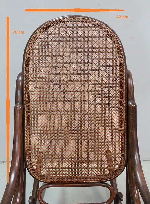 Rocking chair and his foot rest, in beech 1900