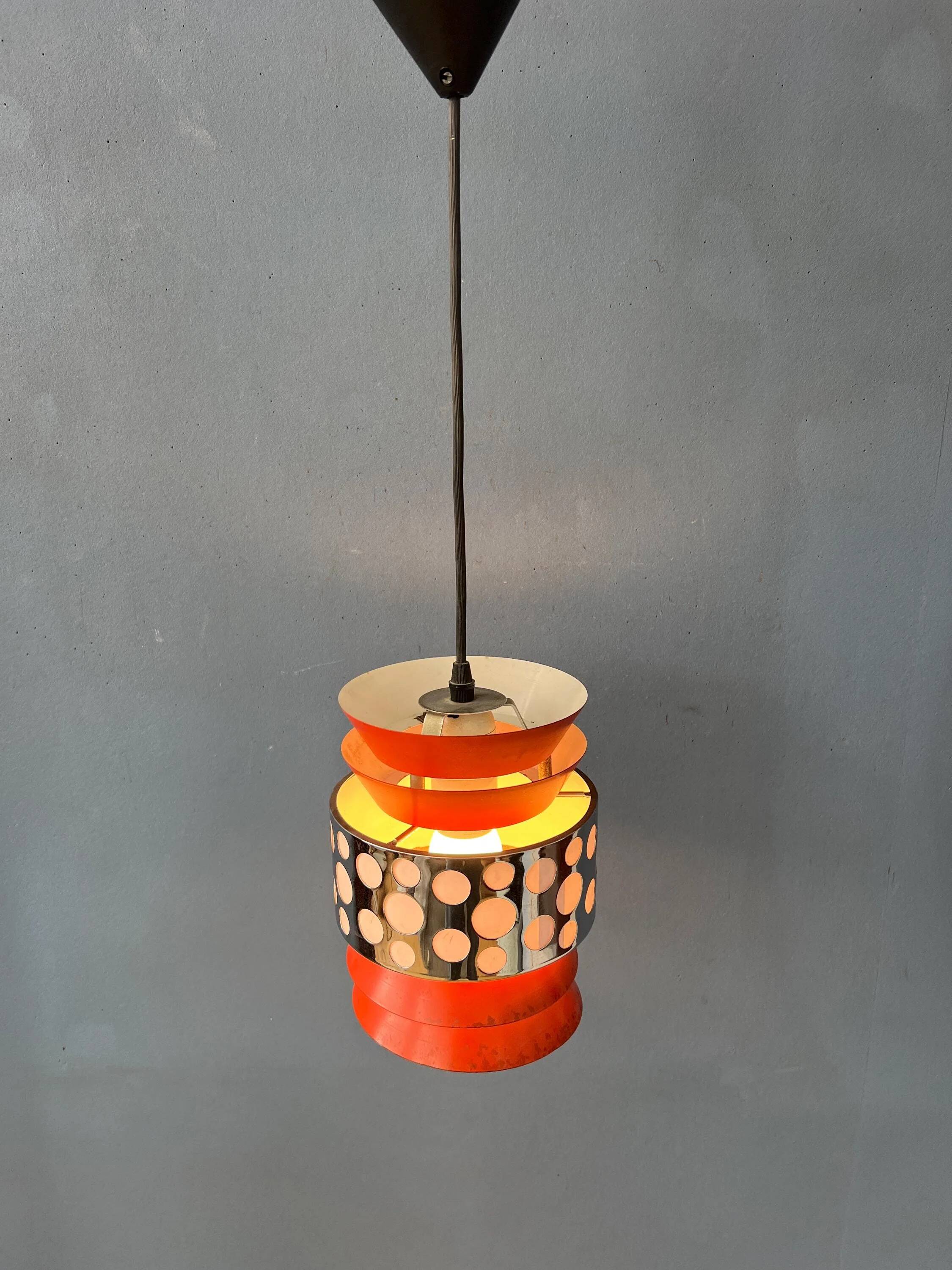 Vintage orange suspension lamp in the Massive Belgium style, Space Age.