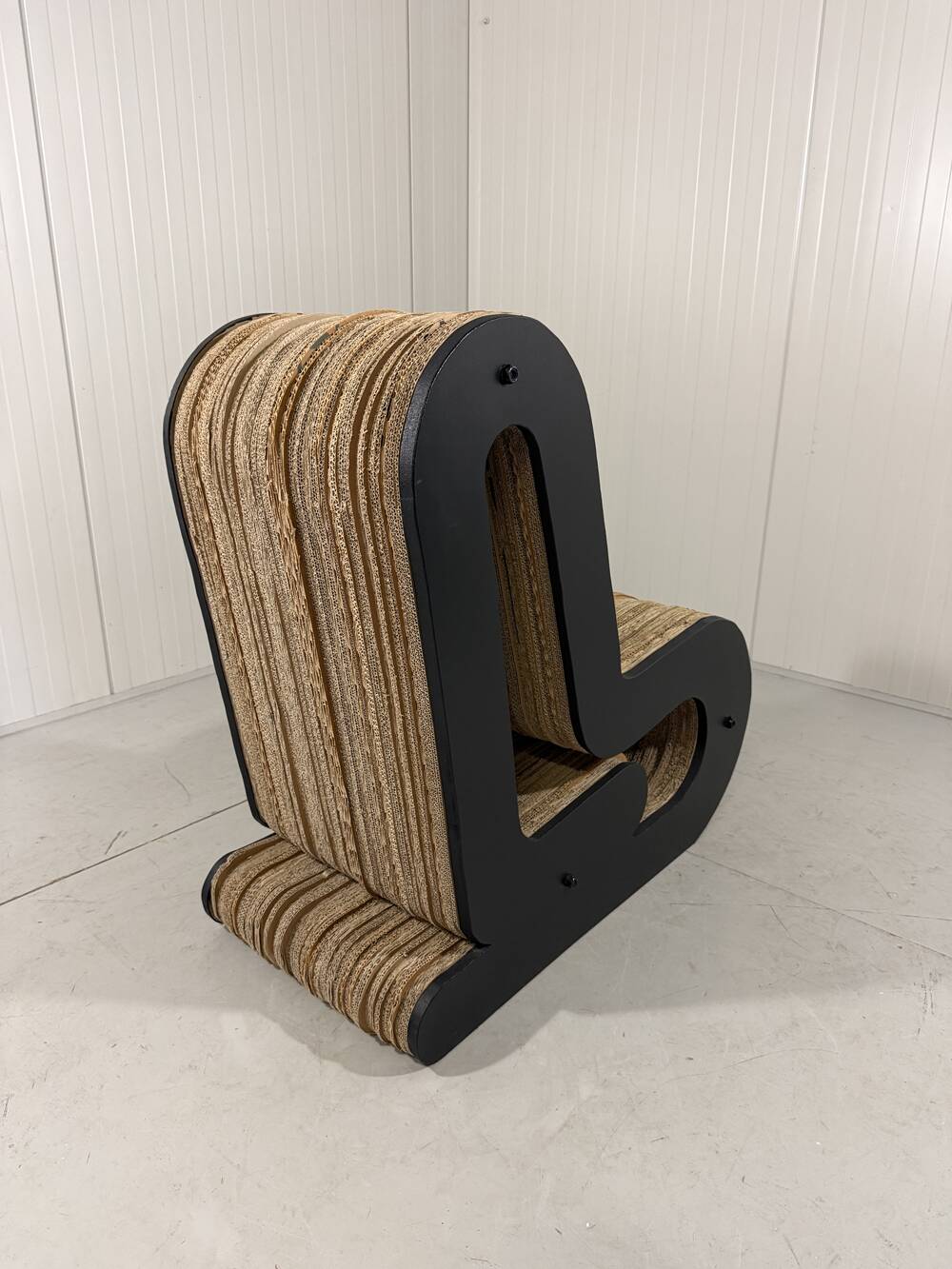 Sculpted cardboard & plywood lounge chair, 1990’s