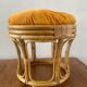 Vintage rattan ottoman from the 70s