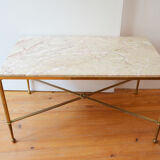 Marble and brass coffee table 60s
