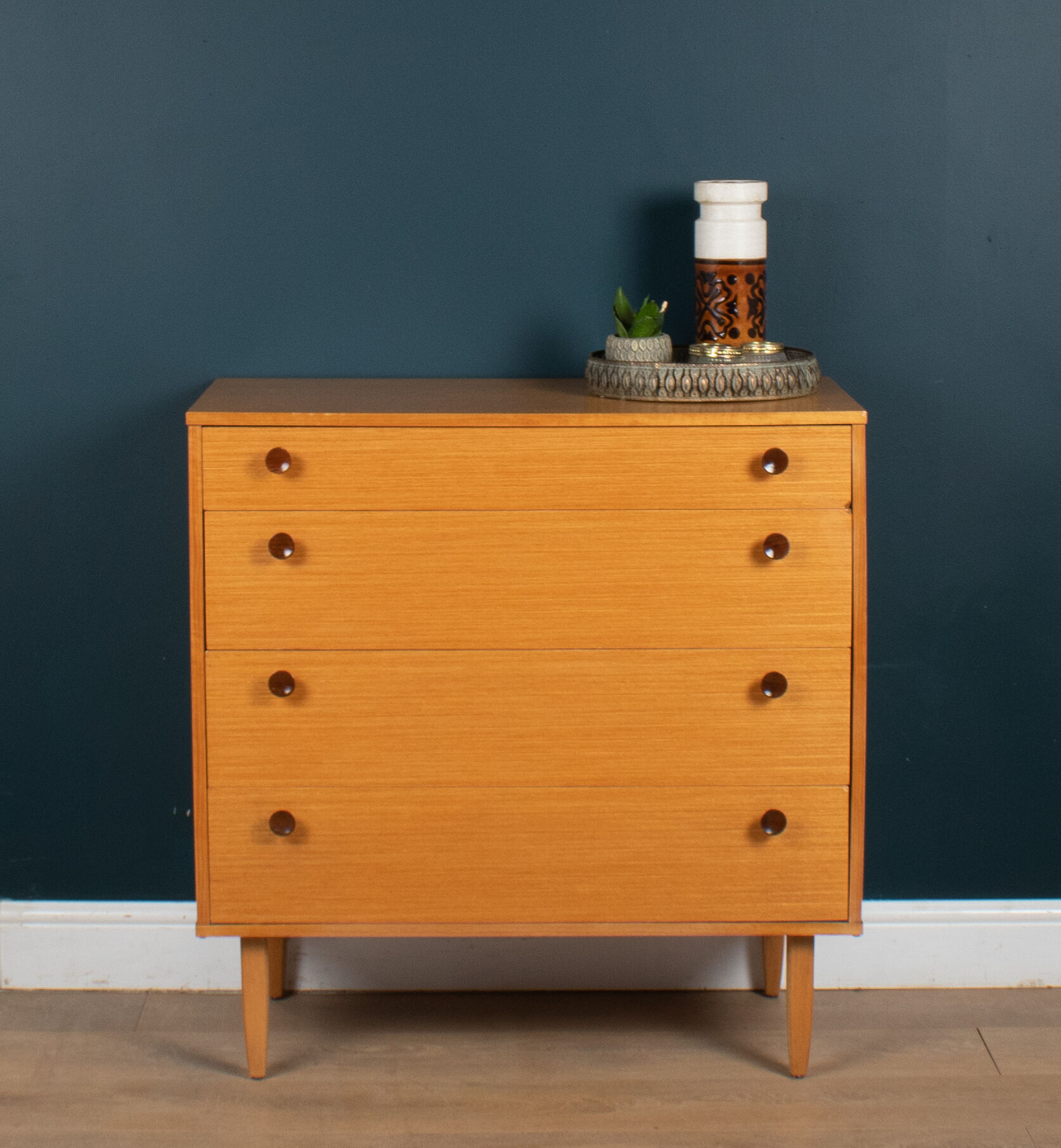 Retro honey teak 1960s avalon chest of drawers