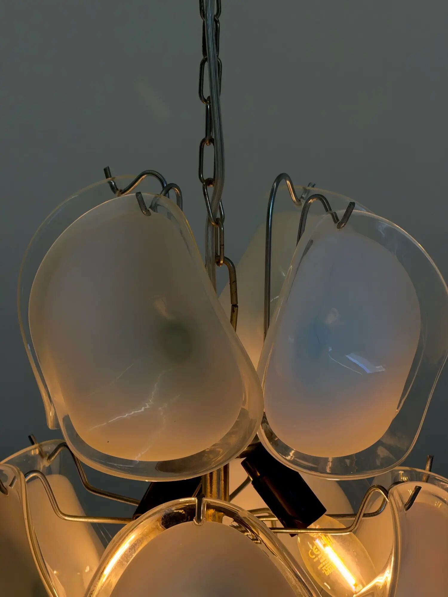 Gino Vistosi Murano glass chandelier with glass discs