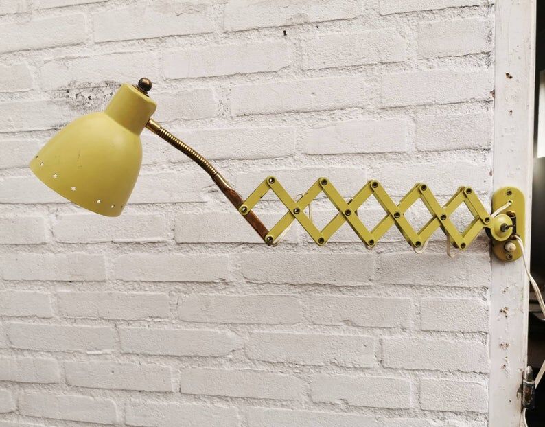 1970s metal scissors lamp