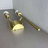 Set of 2 brass italian stilnovo style theatre wall light sconces, italy, 1970s