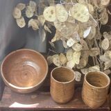 Vallauris Pyrite Stoneware Bowl and Mugs