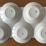 5 antique deep plates in badonviller earthenware