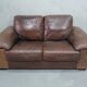 Italian Rattan and Leather Sofa, 1970s