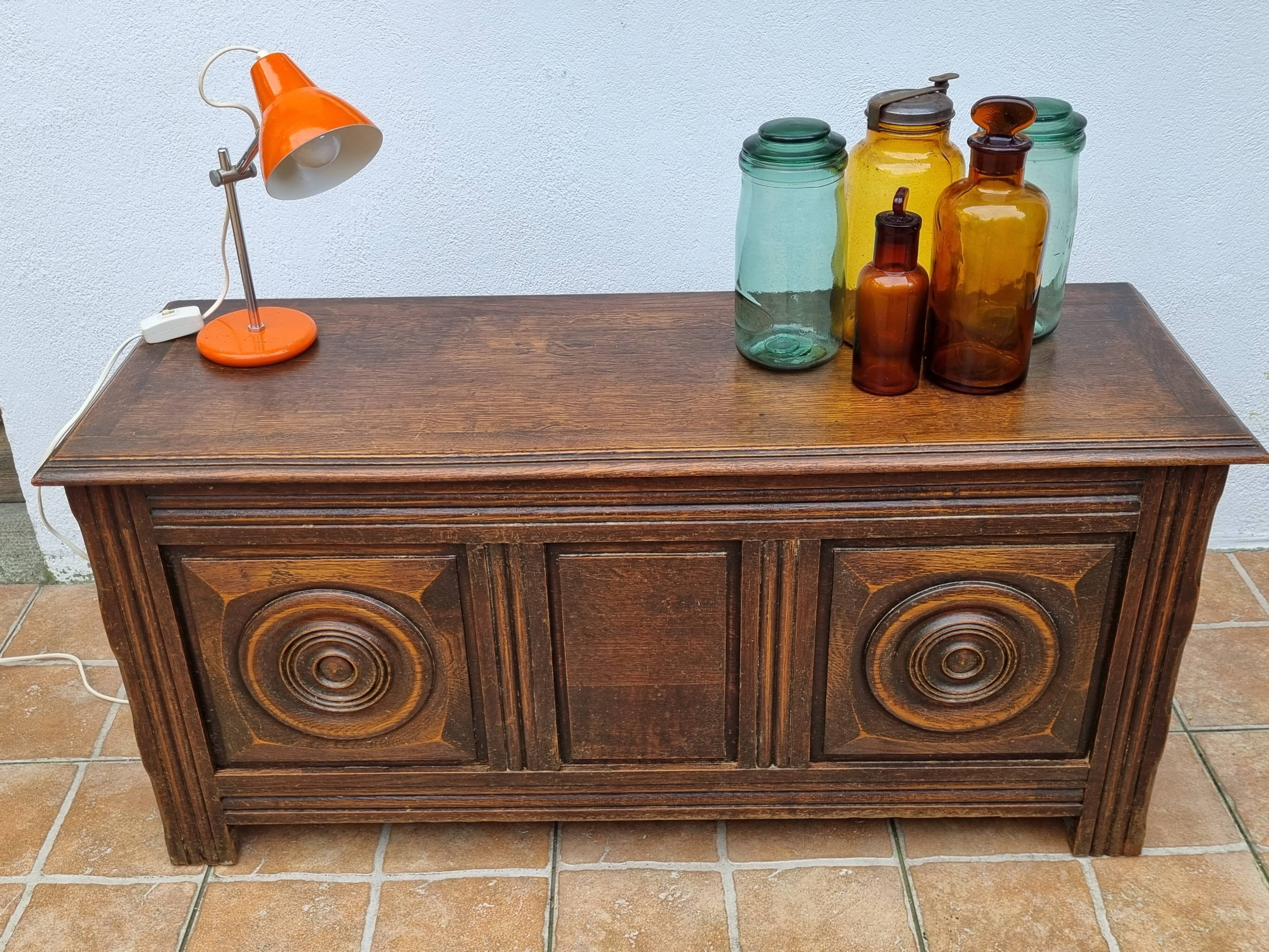 Basque bench chest in solid wood, 105 cm