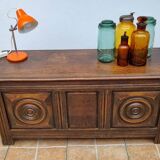 Basque bench chest in solid wood, 105 cm
