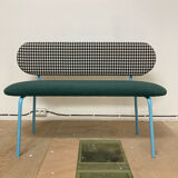 Vichy fabric bench / Aquaclean green
