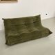 Vintage 2 and 3 seater green velvet togo set