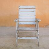 Vintage wooden folding garden chair