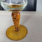 Antique large pot or leech jar pharmacy apothecary in blown glass 19th century