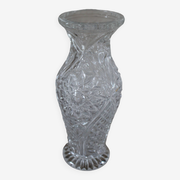 Vase soliflore en verre structuré courbes fleurs