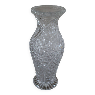 Vase soliflore en verre structuré courbes fleurs