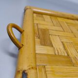 1970s Astonishing Italian Tray in Bamboo, Rattan and Wicker. Made in Italy