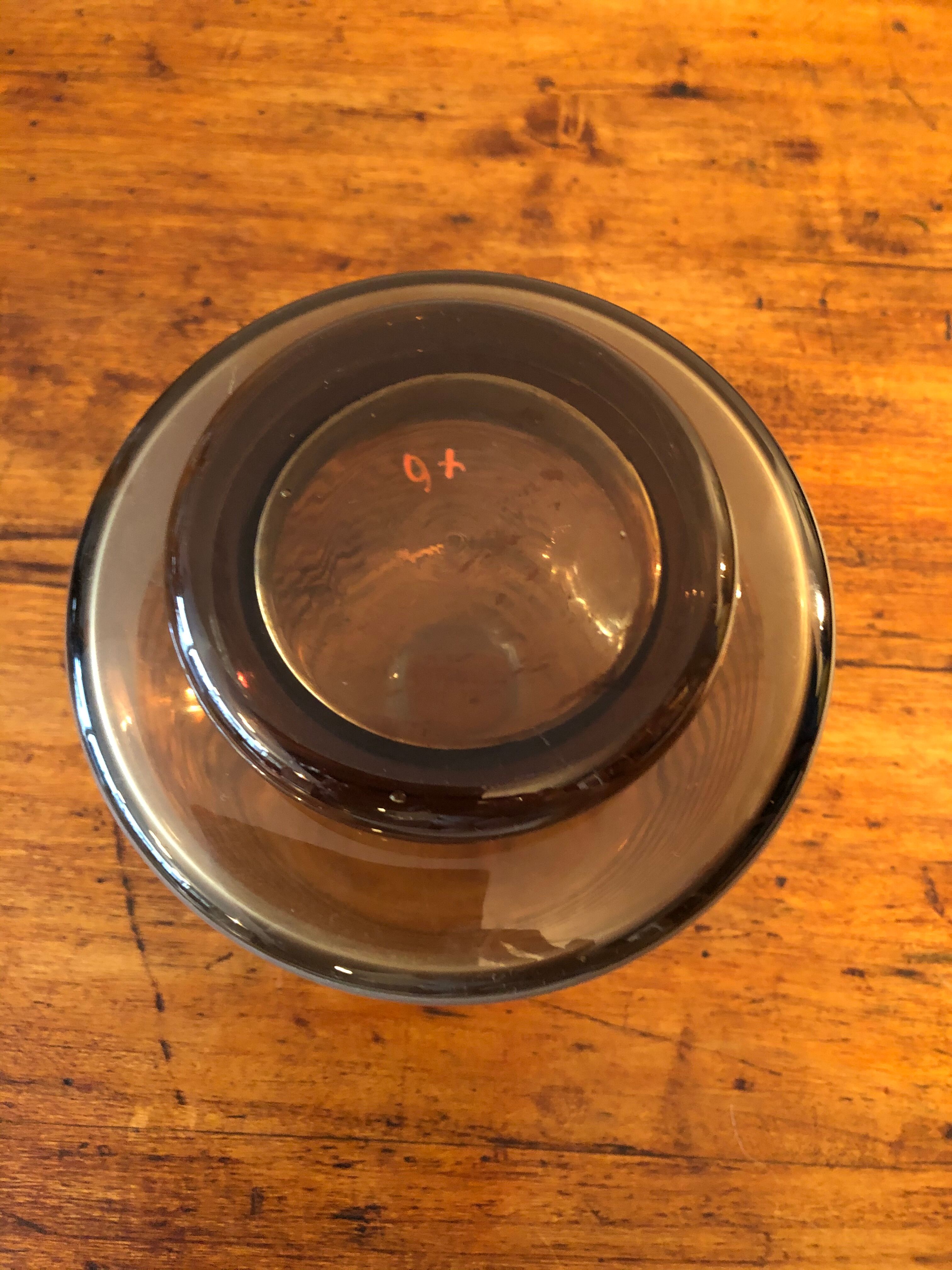 70's smoked glass vase