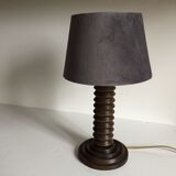 Vintage wood geometric lamp