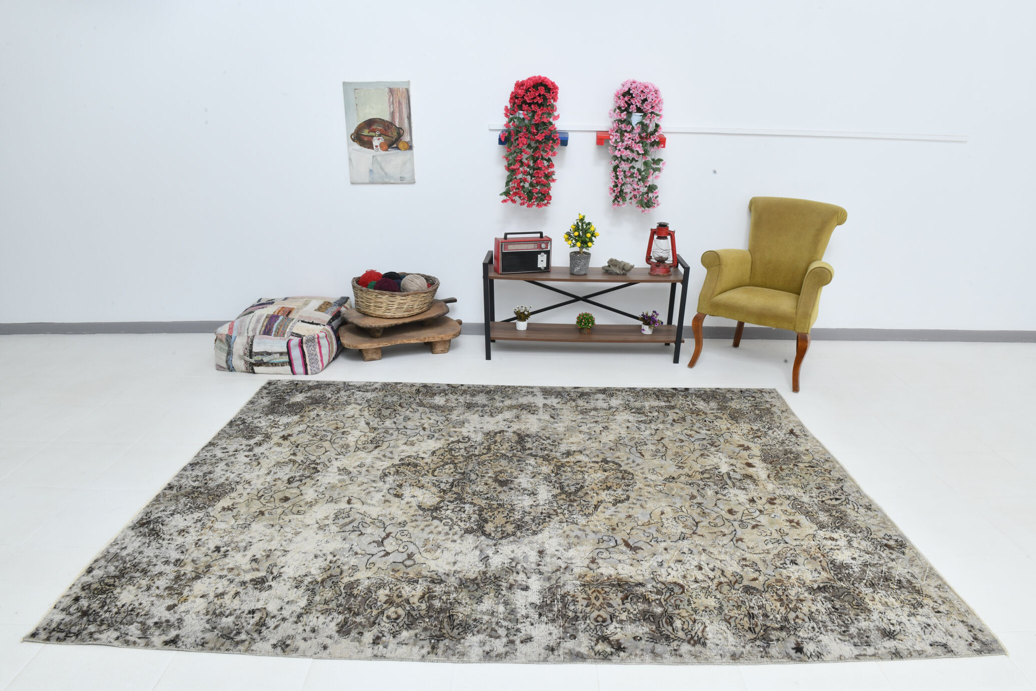 7x9 old antique anatolian turkish rug 289x206cm