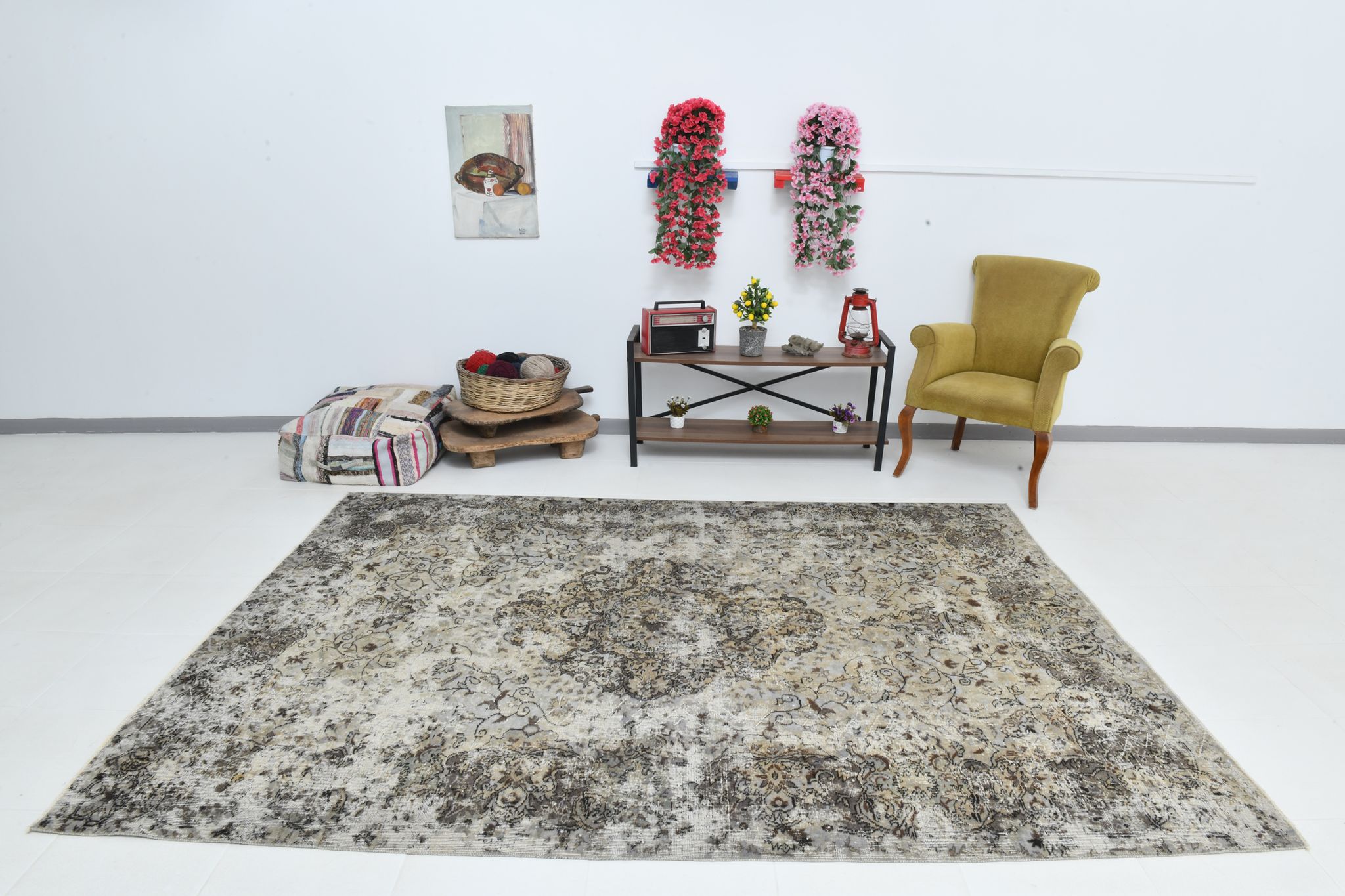 7x9 old antique anatolian turkish rug 289x206cm