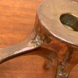 Vintage German brutalist metal candlestick by Harjes