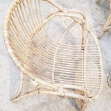 Rattan armchairs and table