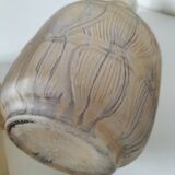 Frosted glass carafe and 6 stemmed glasses set