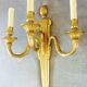 Huge wall lamp in gilded bronze Louis XVI style, three branches, late nineteenth