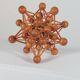 Vintage wooden atomic model, structural, Danish Scandinavian style, mid-century.