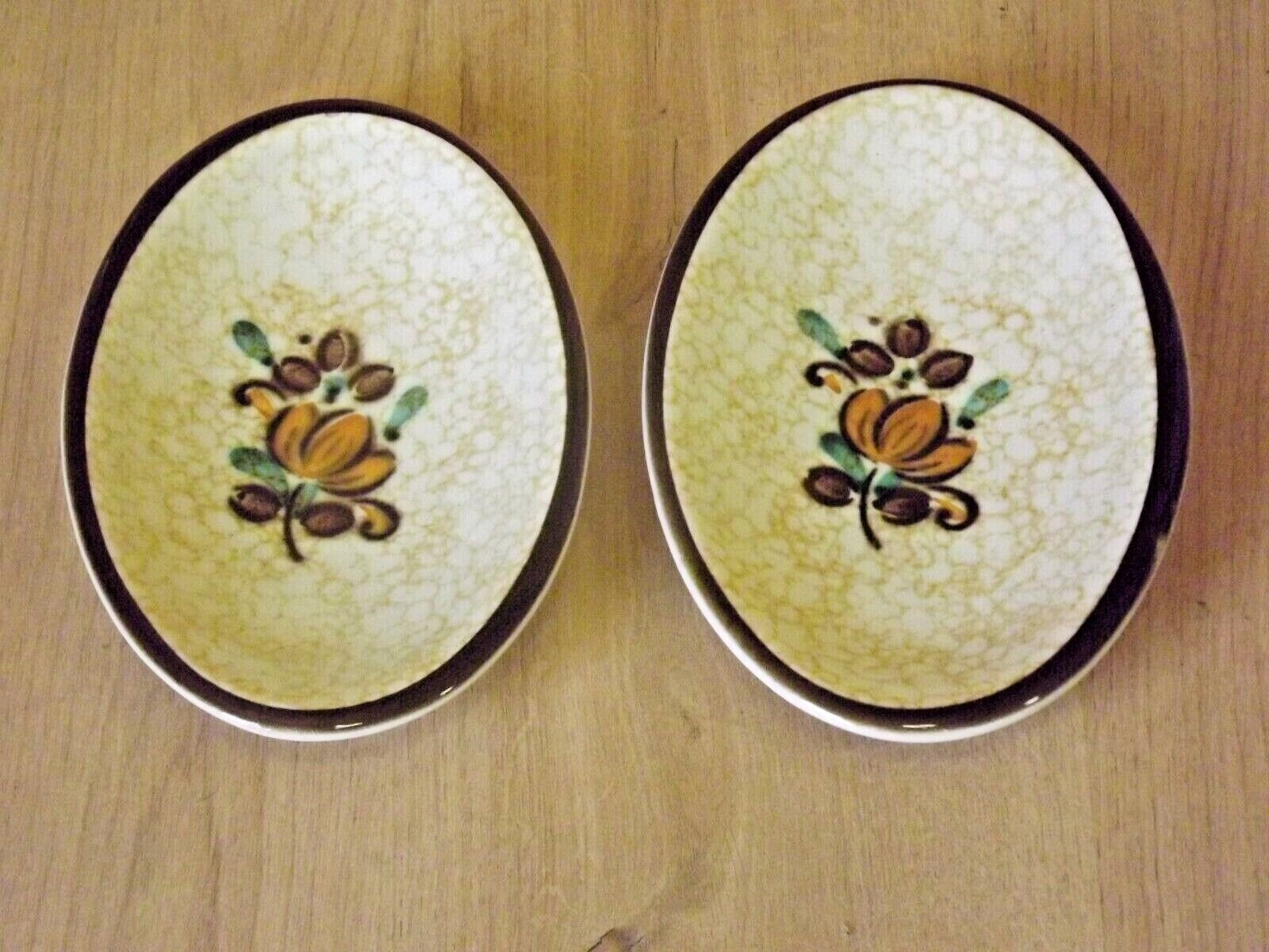 Vintage Boch La Louvière Corfou Collection Pair of Small Oval Serving Plates