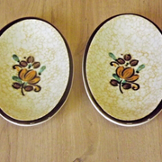 Vintage Boch La Louvière Corfou Collection Paire De Petites Assiettes De Service Ovales