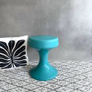 70s stool turquoise, tulip stool plastic, side table, mid-century interior