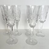 6 crystal champagne flutes