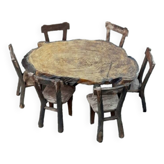 Former brutalist trompe l'oeil concrete garden furniture 1950