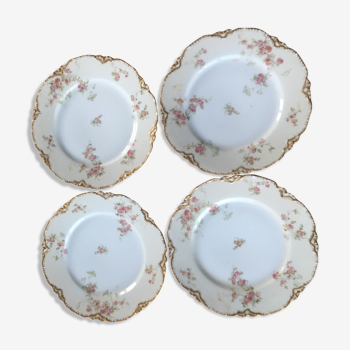 4 assiettes porcelaine de Limoges