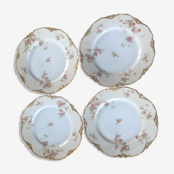 4 Limoges porcelain plates